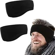 Pack of 2 Men's Headbands, Ear Warmers, Headbands, Women's Ear Warmers, Ear Warmers, Headbands, Ear Muffs, Headband, Warm, Windproof, Perfect for Running, Hiking, Jogging, Cycling