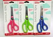 Scissors soft grip handle office depot blunt tip pink green blue craft kids New