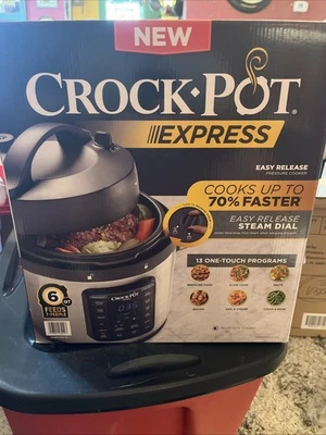 Crock-Pot Express 6-Quart Easy Release Pressure Cooker 13 Programs New