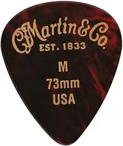 Martin Guitars Faux Tortoise Celluloid Picks Pack of 12, 73 mm Size