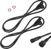 uxcell 2-Pack Waterproof Extension Cable, 4 Pin 3.28 Ft/1m Extension Cord Wire with 20AWG IP67 Male and Female Connectors for Outdoor Spotlights/LED Deck Lights [Black]