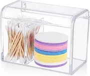 Cabilock Double-compartment Cotton Swab Container Acrylic Earring Jewelry Organizer