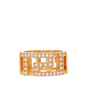 Versace Greca Embellished Ring 15,17 Yellow