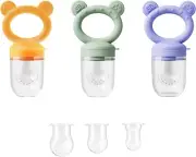 3 Pack Silicone Baby Fruit Feeder Pacifier , Baby Teethers, Fresh Food Feeder fo