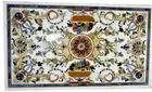 Nature Pattern Inlay Work Office Meeting Table Top Rectangle Marble Dining Table