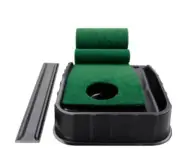 Golf Putting Green 7.33FT*1FT Golf Putting Trainer Mini Golf Mat with Auto Ball