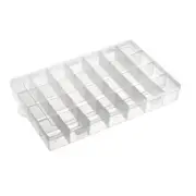 Component Storage Box - PP Fixed 28 Grids Clear White 350x215x46mm