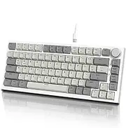 ATTACK SHARK K85 Rapid Trigger 75% Wired Mechanical Gaming Keyboard Gasket with Hot Swapped Adjustable Actuation Magnetic Switch Programmable Knob TKL RGB Backlit PBT Keycaps for Win Mac Gamer(Gray)