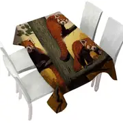 Cute Animals Art Red Pandas Tablecloth