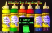 Uv Glow Neon Kids Paint Set + Glow In The Dark Kids Paint Glow Poster Paint
