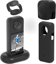 qmhaonan Lens Cap,Silicone Case, Desktop Base for Insta360 X3 Accessories