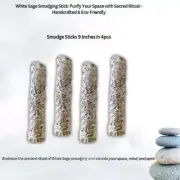 White Sage Smudge Sticks 9" x 4pcs Sustainable Farmed Ethical Community