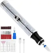 Aluminium Alloy Electric Nail File Kit for Thick Toe Nails - Rechargeable 4 Gears Electric Nail Drill Machine Low Noise Electric Nail Grinder for Various Nails and Shapes