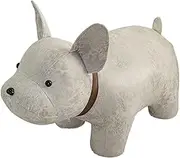 Footstool with Wooden Legs, Wooden Changing Portable Ottoman Cartoon Footstool, White Dog, as described
