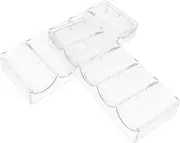 JUMPLAWN 2pcs Transparent Poker Chip Holder Wear-Resistant Multi-Grid Tray Compact Storage Case Portable Poker Chip Organizer for Gaming and Easy to Carry