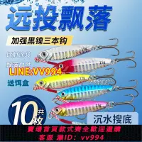 在飛比找樂天市場購物網優惠-可打統編 遠投小鐵板馬牌路亞餌夜光亮片海釣鲅魚淡水魚餌套裝假