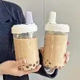 在飛比找遠傳friDay購物優惠-【逛逛市集】2入 手搖吸管杯500ml 玻璃 (贈杯套 大象