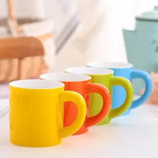 陶瓷美式摩卡創意加厚咖啡杯300ml 拉花拿鐵馬克杯簡約家用彩色