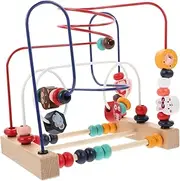 ERINGOGO 1pc Wooden Toddler Toy Educational Puzzle Bright Beads for Boys and Girls Safe Learning Toy