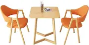3 Piece Round Dining Table Set, Sturdy And Durable Modern Dining Table And Chairs, Comfortable Sitting Lounge Table And Chairs, Suitable For Dining Room, Apartment, Office Lounge(Orange,60cm(23.6in)