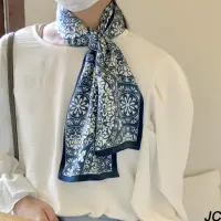 在飛比找momo購物網優惠-【JC Collection】中國風青花瓷純蠶絲柔軟舒適四季