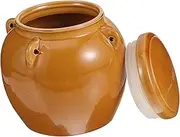CATIEBYE Ceramic Jar for Honey Mason Jar Lids Wide Mouth Kitchen Storage Jar Sealing Pickle Container Vintage Design