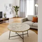 18" Round White Agate Stone Coffee Table Crystal Stone Gemstone Art Furniture De