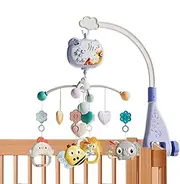 Crib Toys with Music and Lights - Musical Crib Mobile Remote Control Bassinet Mobile | Removable Nursery Musical Mobile Babies Bassinet Toy for Toddler Boys Girls