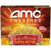 AMC Theatres Movie Theatre Extra Butter Microwave Popcorn 18.62 oz NEW