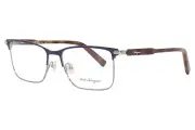 Salvatore Ferragamo SF2179 021 Eyeglasses Shiny Ruthenium/Blue Optical Frame