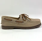 Sperry Top-Sider Leeward Off White 2-Eye Mens 8 Perforated Boat Shoes Tan Brown