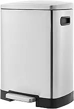 Amazon Basics rectangular pedal recycling bin with 2 compartments and soft-close lid, 25L & 15L