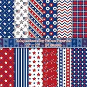 sorkwo 24 Sheets Independence Day Pattern Paper, 12" x 12" Patterned Cardstock Paper Scrapbooking Supplies Paper Vintage Decorative Craft Paper for DIY Card Making Photo Album Junk Journal Decor