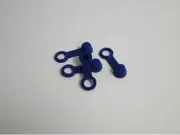 Helix Racing 202-2004 Brake Bleeder Screw Cap; Blue; With Tether; Set Of 4