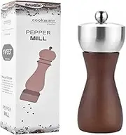 Wood Salt and Pepper Mill Set, Pepper Grinders, Salt Shakers with Adjustable Ceramic Rotor (5 inch)