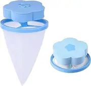 Ezonedeal Pet Fur Remover Hair Catcher Pouch Flower Floating lint mesh Bag Reusable Washing Machine Filter net lint Trap with Laundry Ball (Blue)