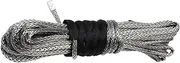 23809LBS 100Ft Synthetic Winch Rope Line PE Grey Recovery Cable 4WD ATV Heavy Duty 10MM X 30M Wrapped in A Loop