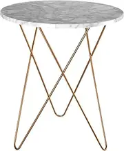 Exquisite Round Dining Table, Modern Marble Coffee Table Kitchen Table with Gold Metal Legs for Dining Room Kitchen Furniture, 40/50CM(Size:50 * 50 * 60CM,Color:A)