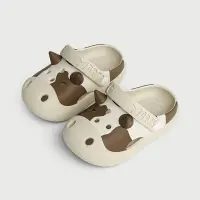 在飛比找蝦皮購物優惠-Cheerful MARIO 嬰兒拖鞋牛紋超輕軟底防滑穆勒鞋