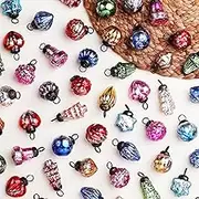 Indian Shelf 25 Glass Vintage Christmas Ornaments Set Retro Christmas Ornaments Glass Christmas Ball Ornaments Mini Christmas Tree Decorations Ornaments Set Antique Christmas Ornaments with Gift Box