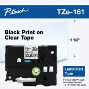 Genuine Brother TZe-161 P-touch Label Maker Tape TZe161 TZ161 TZ-161 Black Clear