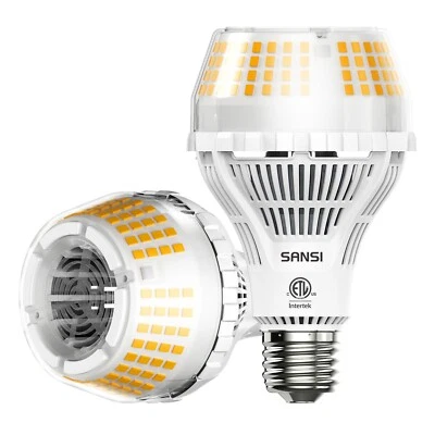 SANSI 22W=200W LED Light Bulb 3000lm E26 LED Bulb 3000K Soft Warm 2 Pack
