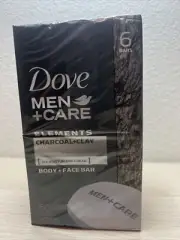 Dove Men+Care Elements Body + Face Bar Charcoal + Clay - 6 ct