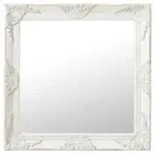 vidaXL Wall Mirror Baroque Style 60x60 cm White 2BB