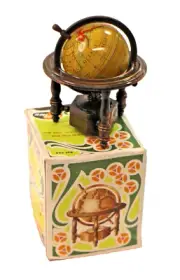Miniature Play/Me Spinning World Globe Pencil Sharpener Ref.984 Mint in Box