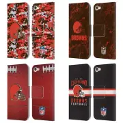 NFL CLEVELAND BROWNS GRAPHICS LEATHER BOOK CASE FOR APPLE iPOD TOUCH MP3