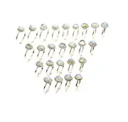 WHOLESALE 25PC 925 SOLID STERLING SILVER WHITE RAINBOW MOONSTONE RING LOT n680