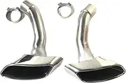 Silver Car Rear Exhaust Muffler Tip W/Frame Cover Compatible For BMW E71 X6 2008-2013
