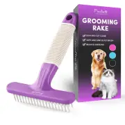 Dog Grooming Rake| Dematting Tool with Stainless Steel Shedding Comb for Pets |