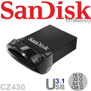 【五年保固】SANDISK ULTRA FIT USB 3.1 隨身碟 16G 32G 64G 128G【CZ430】